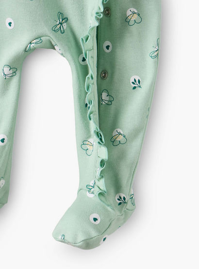 Juniors Cotton Round Neck Long Sleeves Sleepsuit with Ruffles-baby-girls-clothing-nightwear-sleepsuits-image-4