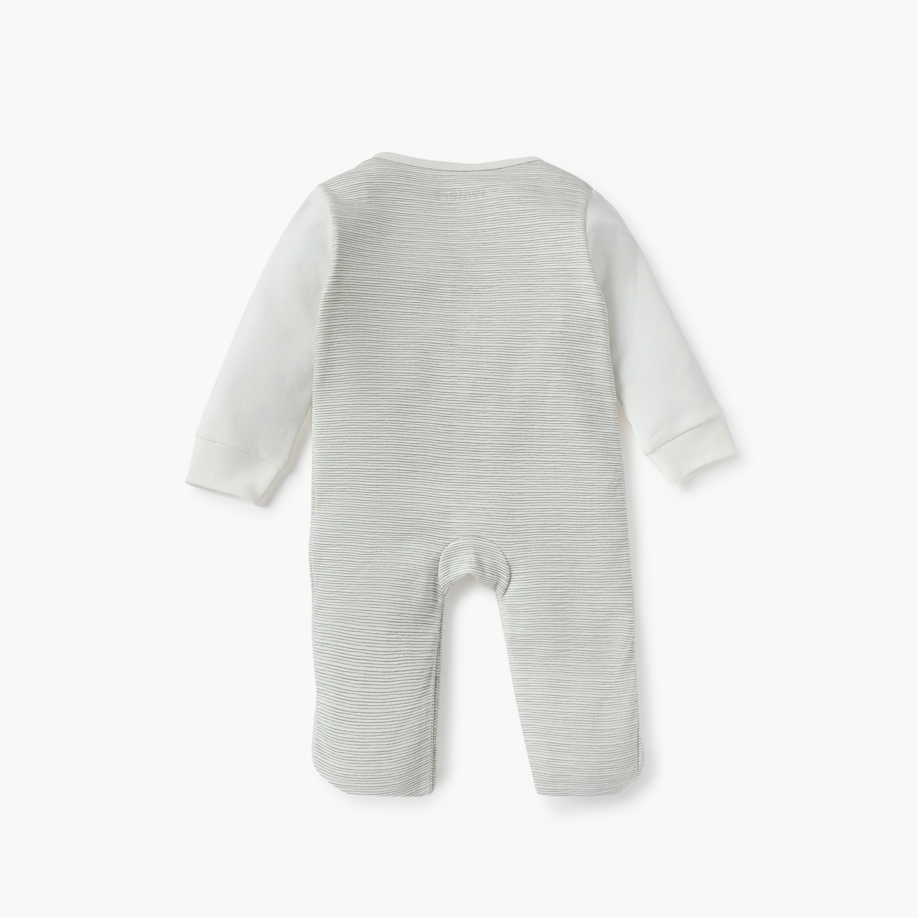 Juniors Striped Sleepsuit with Chest Pocket