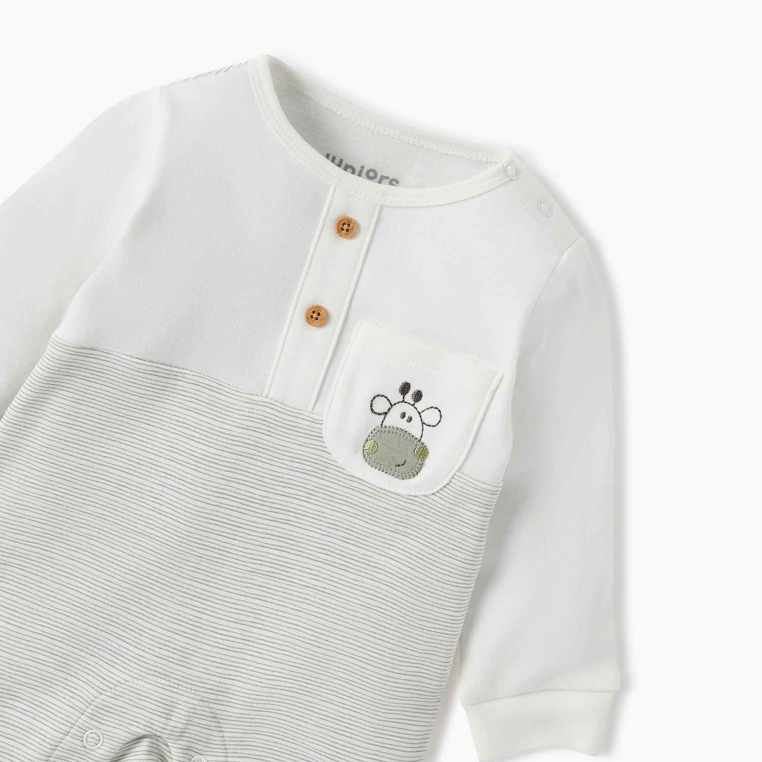 Juniors Striped Sleepsuit with Chest Pocket