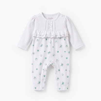 Juniors Cotton Round Neck Long Sleeves Sleepsuit with Bolero Overlay