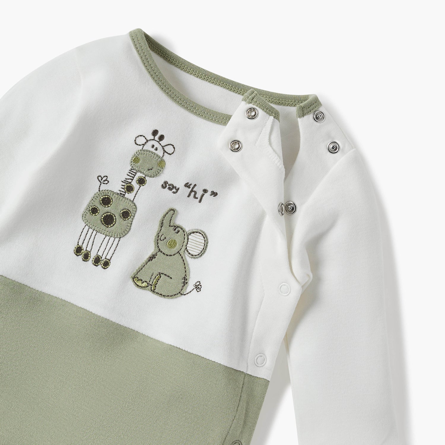 Juniors Animal Applique Sleepsuit with Side Button Closure