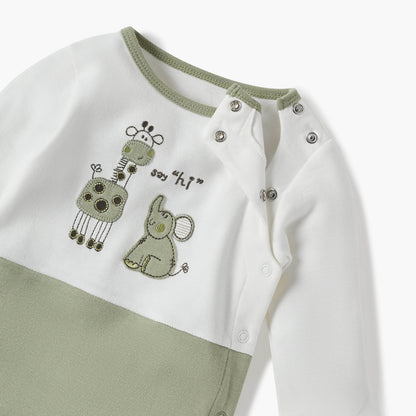 Juniors Animal Applique Sleepsuit with Side Button Closure