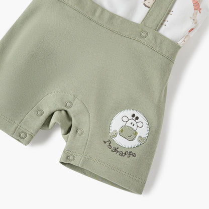 Juniors Animal Print T-shirt and Dungaree Set