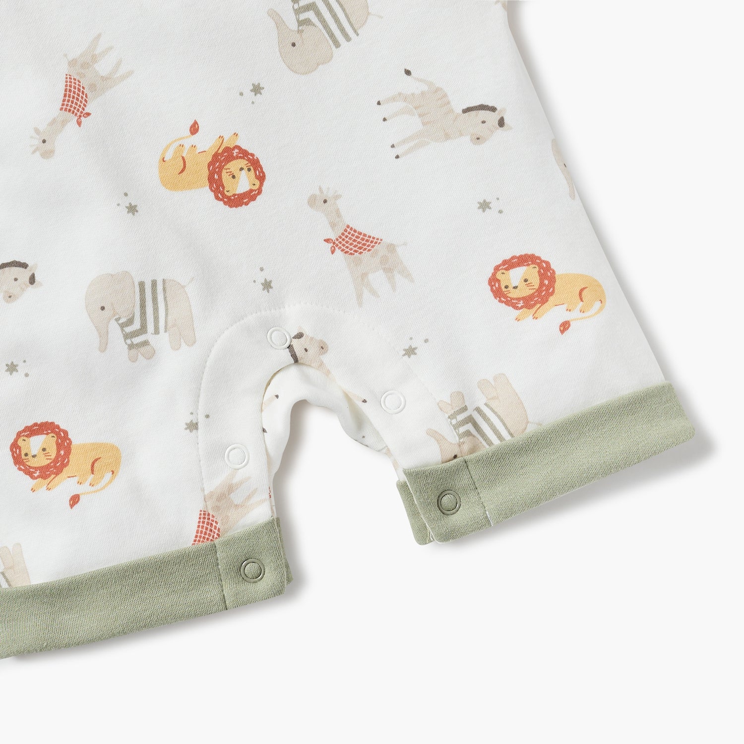 Juniors Animal Print Romper with Short Sleeves