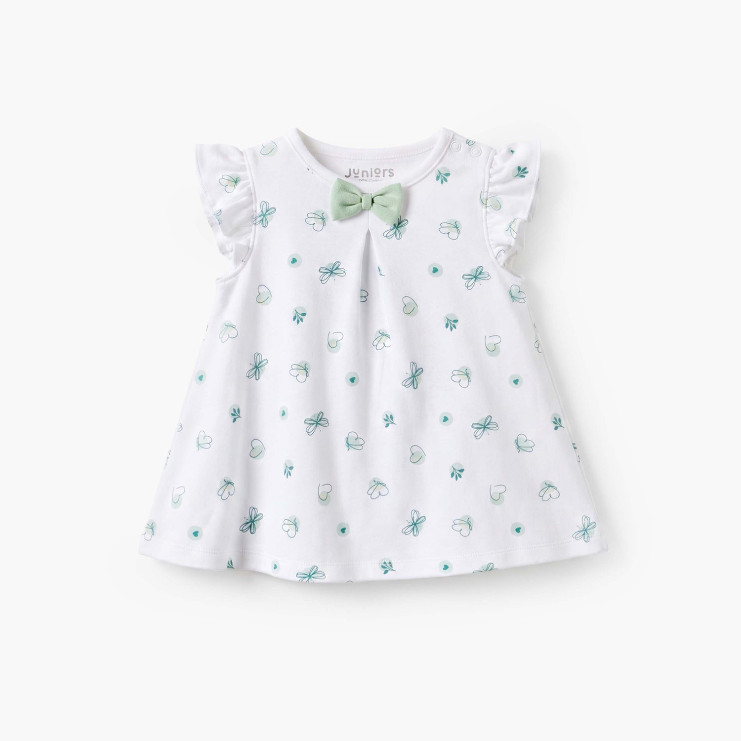 Juniors Cotton Round Neck Long Sleeves Sleepsuit with Bolero Overlay