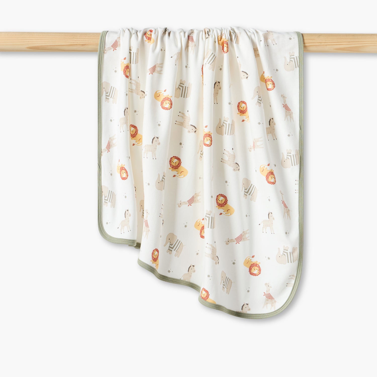 Juniors Animal Print Receiving Blanket - Cream / 0-6 mths