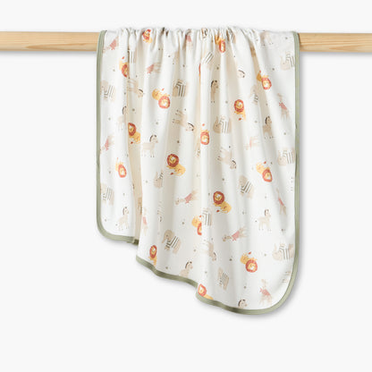 Juniors Animal Print Receiving Blanket - Cream / 0-6 mths