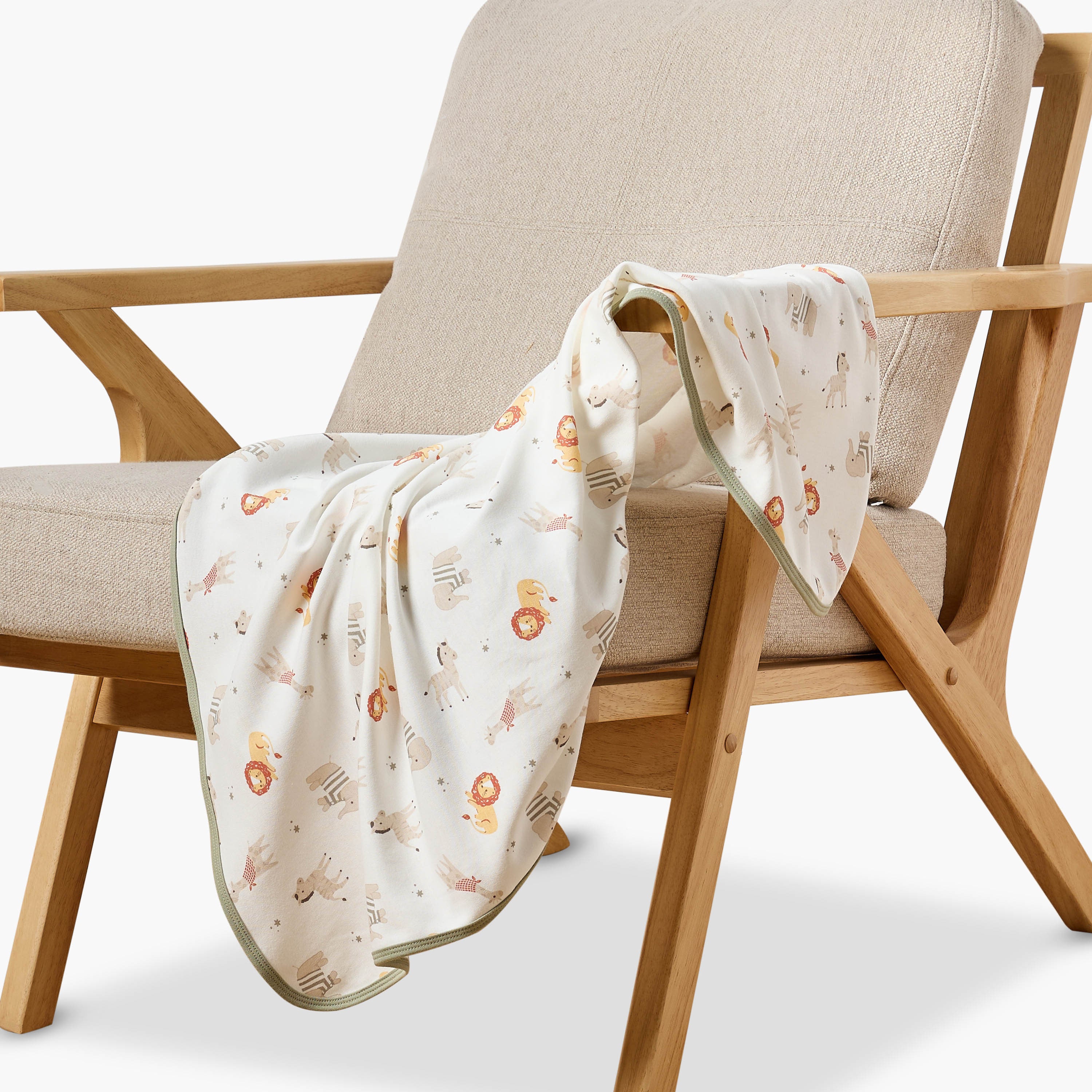 Juniors Animal Print Receiving Blanket