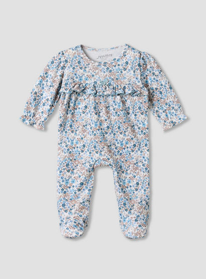 Juniors Cotton Round Neck Long Sleeves Sleepsuit with Floral Print-baby-girls-clothing-nightwear-sleepsuits-image-1