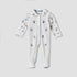 Juniors Cotton Collared Long Sleeves Sleepsuit with Floral Print - White / 9-12 mths