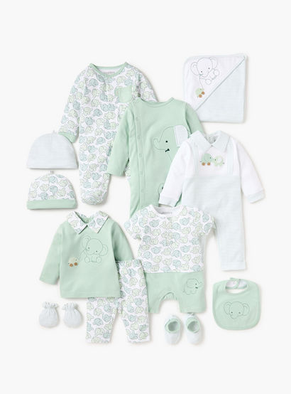 Juniors Elephant Print Closed Foot Sleepsuit with Long Sleeves and Snap Button Closure-baby-boys-clothing-nightwear-sleepsuits-image-5