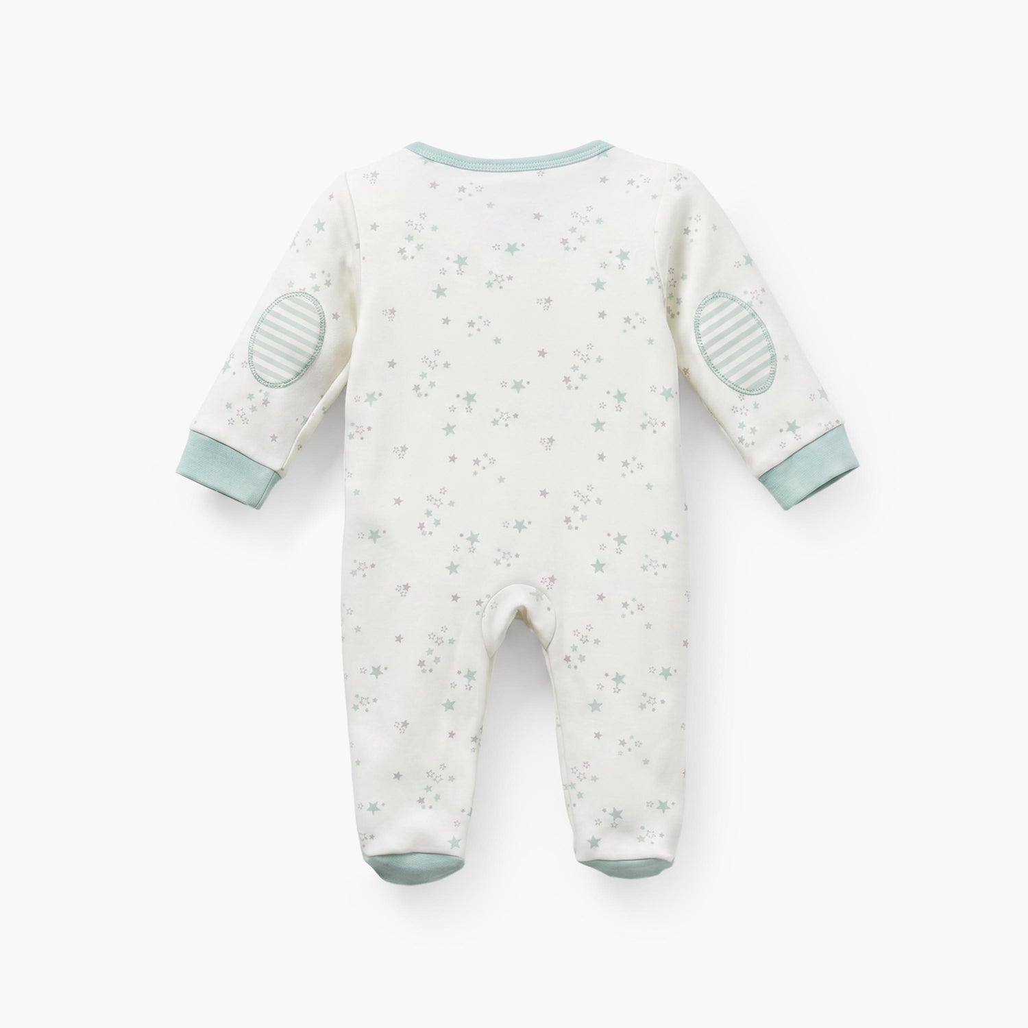 Juniors Cotton Crew Neck Long Sleeves Sleepsuit with Star Print