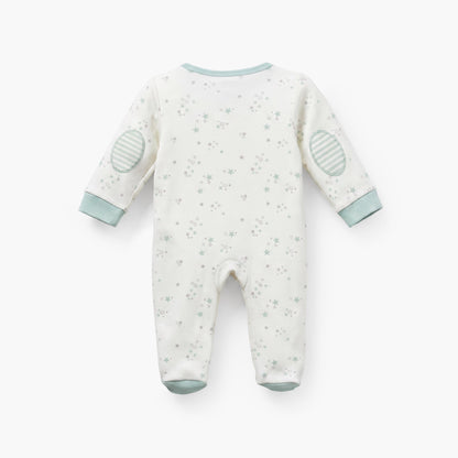 Juniors Cotton Crew Neck Long Sleeves Sleepsuit with Star Print
