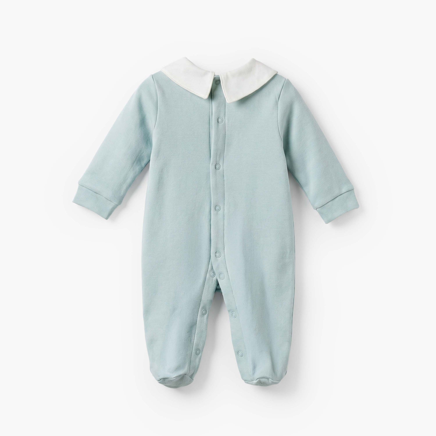 Juniors Cotton Collared Long Sleeves Sleepsuit with Snap Button Closure