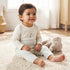Juniors Cotton Crew Neck Long Sleeves Sleepsuit with Giraffe Print - White / 12-18 mths
