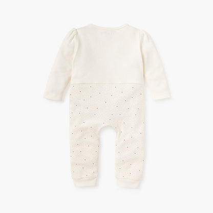 Juniors Bear Applique Sleepsuit with Long Sleeves and Bow Detail