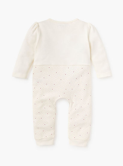 Juniors Bear Applique Sleepsuit with Long Sleeves and Bow Detail-baby-girls-clothing-nightwear-sleepsuits-image-2