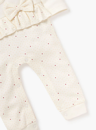 Juniors Bear Applique Sleepsuit with Long Sleeves and Bow Detail-baby-girls-clothing-nightwear-sleepsuits-image-4