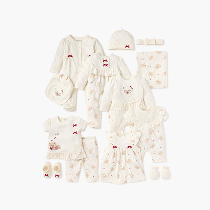 Juniors Bear Applique Sleepsuit with Long Sleeves and Bow Detail