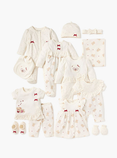 Juniors Bear Applique Sleepsuit with Long Sleeves and Bow Detail-baby-girls-clothing-nightwear-sleepsuits-image-5