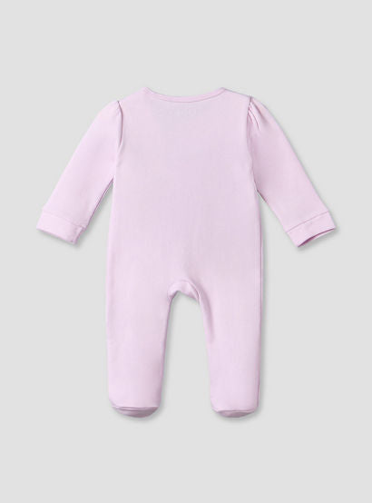 Juniors Cotton Round Neck Long Sleeves Sleepsuit with Bunny Applique-baby-girls-clothing-nightwear-sleepsuits-image-2
