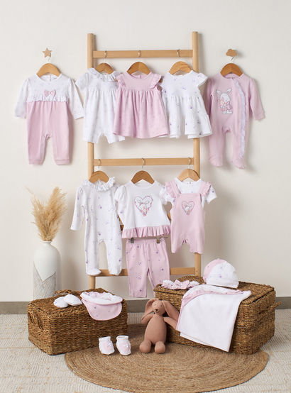 Juniors Cotton Round Neck Long Sleeves Sleepsuit with Bunny Applique-baby-girls-clothing-nightwear-sleepsuits-image-5
