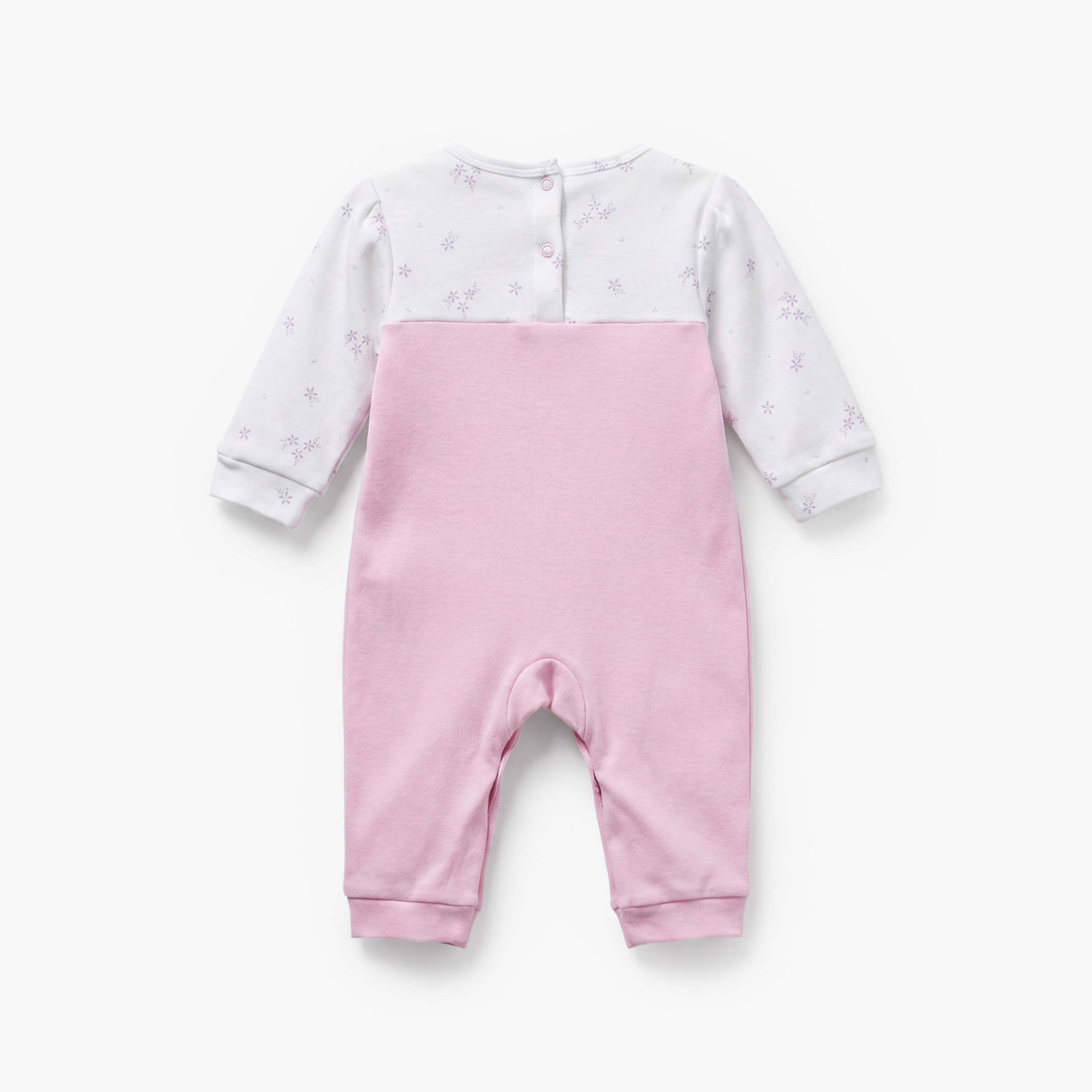 Juniors Cotton Round Neck Long Sleeves Sleepsuit with Floral Print