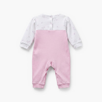 Juniors Cotton Round Neck Long Sleeves Sleepsuit with Floral Print