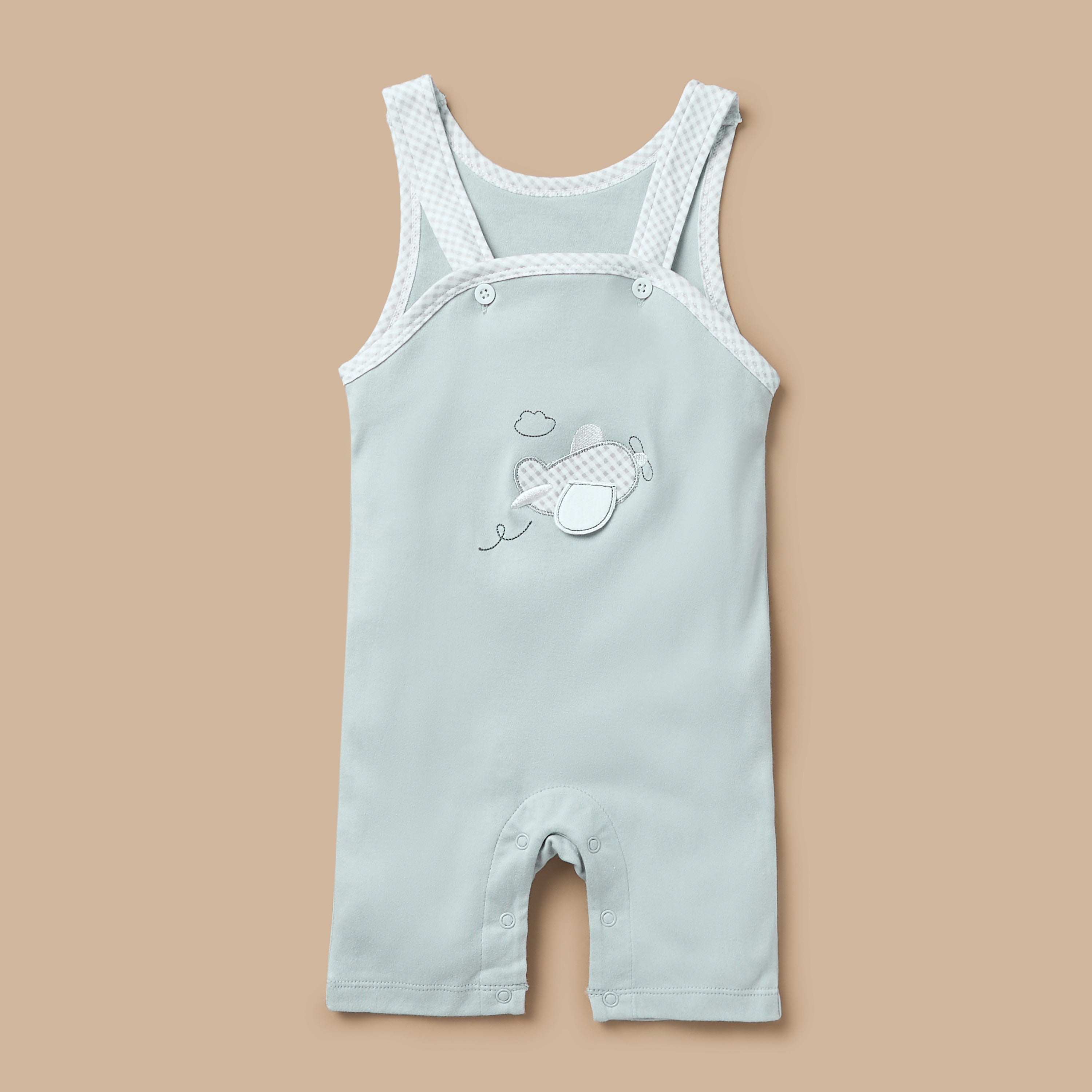 Juniors Solid T-shirt and Dungaree Set