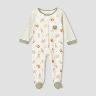 Juniors Cotton Round Neck Long Sleeves Sleepsuit with Safari Print-undefined-image-1