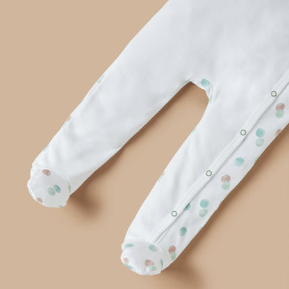 Juniors Flower Applique Closed Feet Sleepsuit with Button Closure