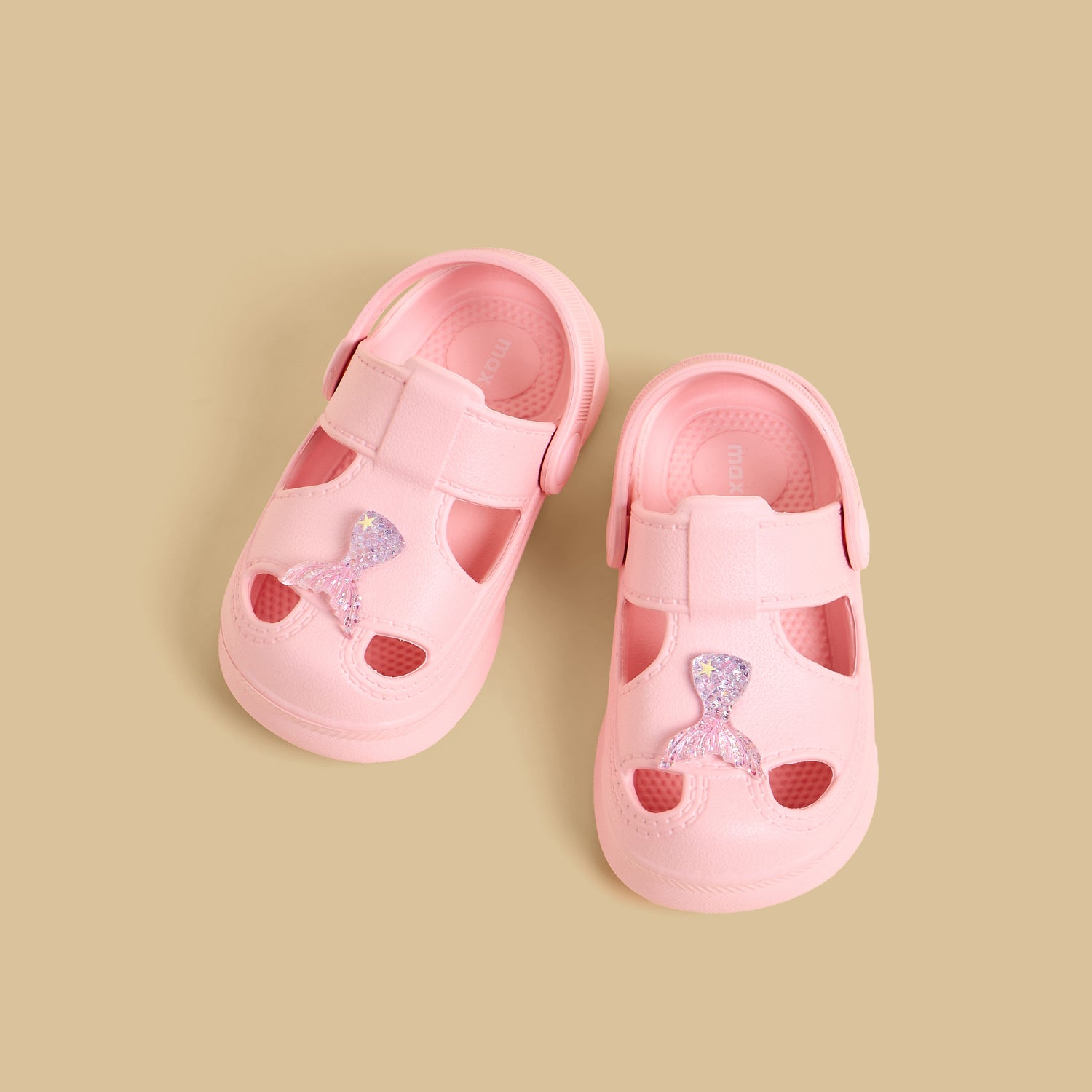 Mermaid Tail Accent Clogs with Backstrap - Pink / 23