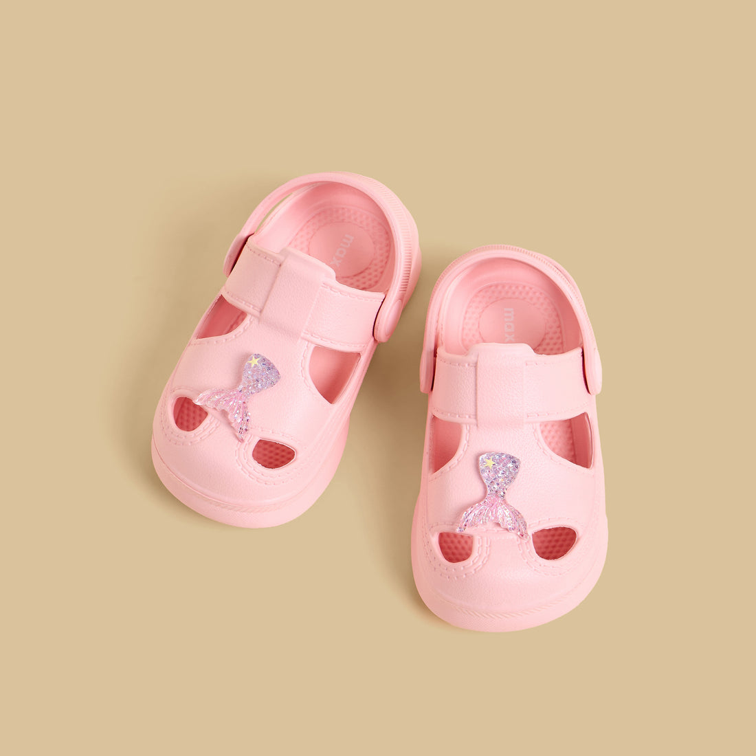 Mermaid Tail Accent Clogs with Backstrap - Pink / 20