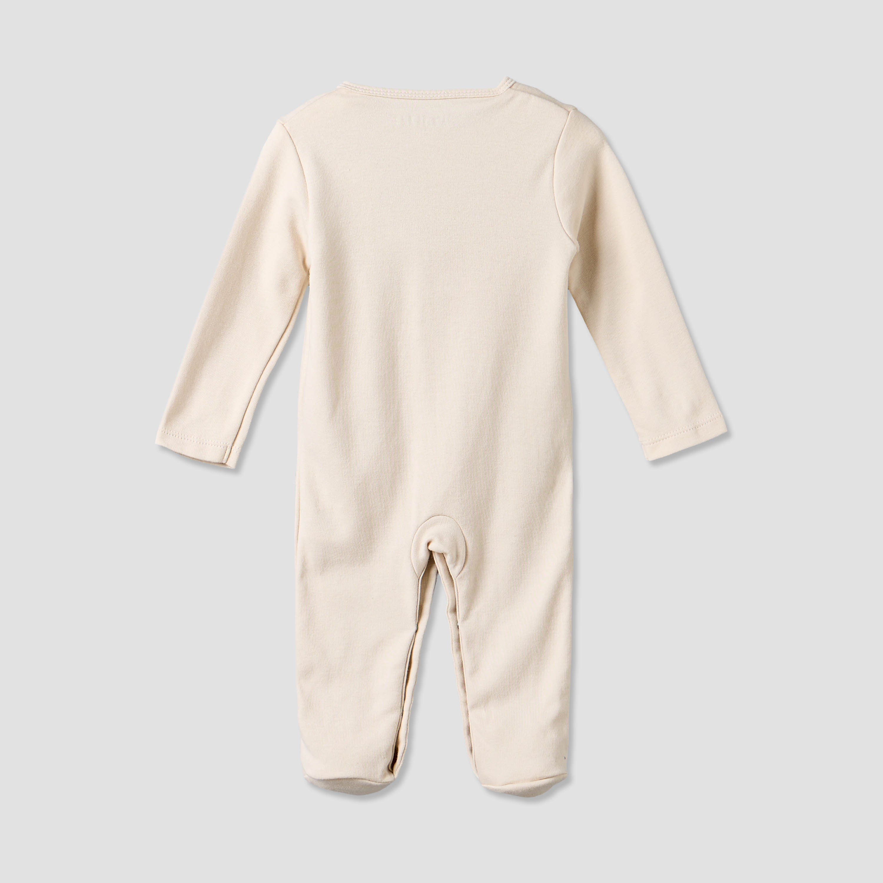 Juniors Cotton Crew Neck Long Sleeves Sleepsuit with Bear Applique