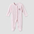 Juniors Cotton Crew Neck Long Sleeves Sleepsuit with Bear Applique - Pink / 12-18 mths