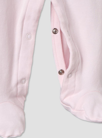 Juniors Cotton Crew Neck Long Sleeves Sleepsuit with Bear Applique-baby-girls-clothing-nightwear-sleepsuits-image-4