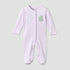 Juniors Cotton Crew Neck Long Sleeves Sleepsuit with Dinosaur Applique - Purple / 12-18 mths