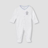 Juniors Robot Applique Sleepsuit with Long Sleeves and Button Closure-undefined-image-1