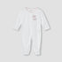 Juniors Bunny Embroidered Sleepsuit with Button Closure - White / 12-18 mths