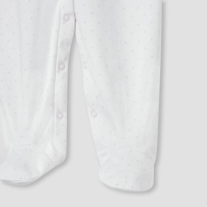 Juniors Bunny Embroidered Sleepsuit with Button Closure