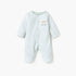 Juniors Striped Closed Foot Sleepsuit with Long Sleeves and Snap Button Closure - Green / 12-18 mths