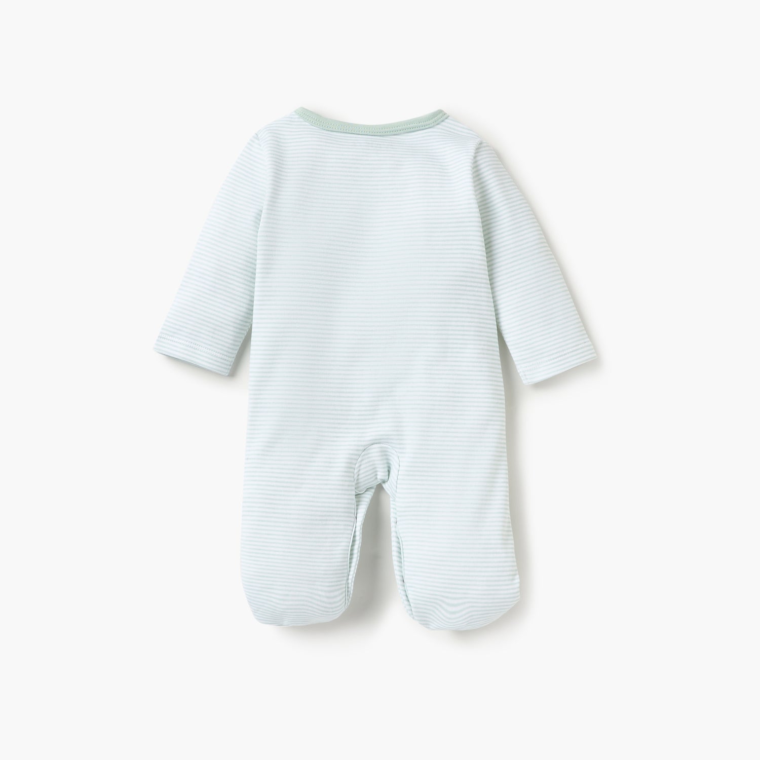 Juniors Striped Closed Foot Sleepsuit with Long Sleeves and Snap Button Closure