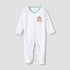 Juniors Round Neck Sleepsuit with Closed Feet - Cotton - Long Sleeves - White / 12-18 mths