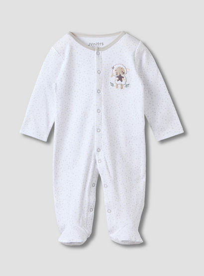 Juniors Sheep Embroidered Sleepsuit with Long Sleeves-baby-boys-clothing-nightwear-sleepsuits-image-1