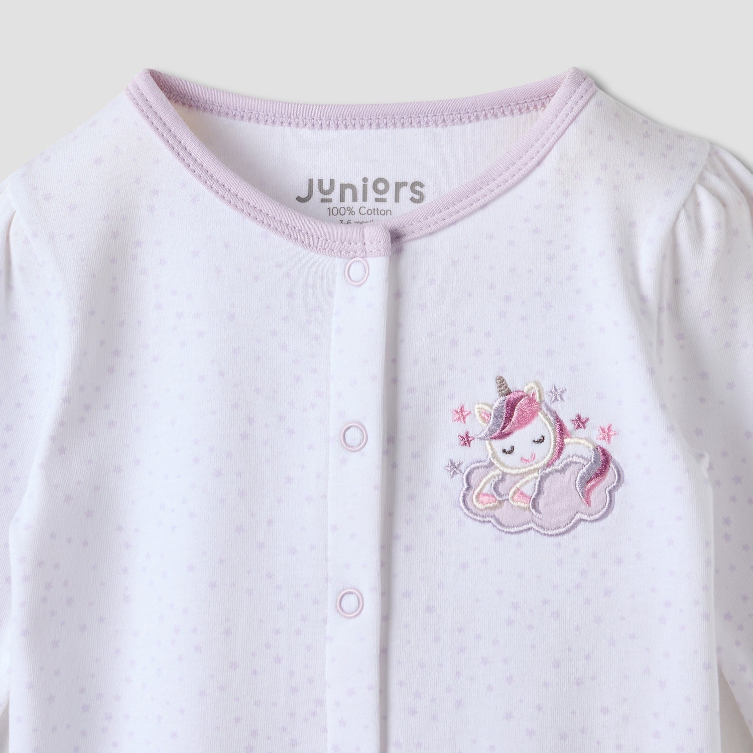 Juniors Unicorn Embroidered Sleepsuit