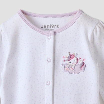 Juniors Unicorn Embroidered Sleepsuit