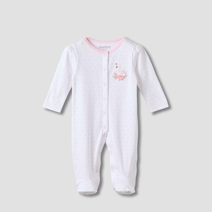 Juniors Swan Embroidered Sleepsuit with Long Sleeves
