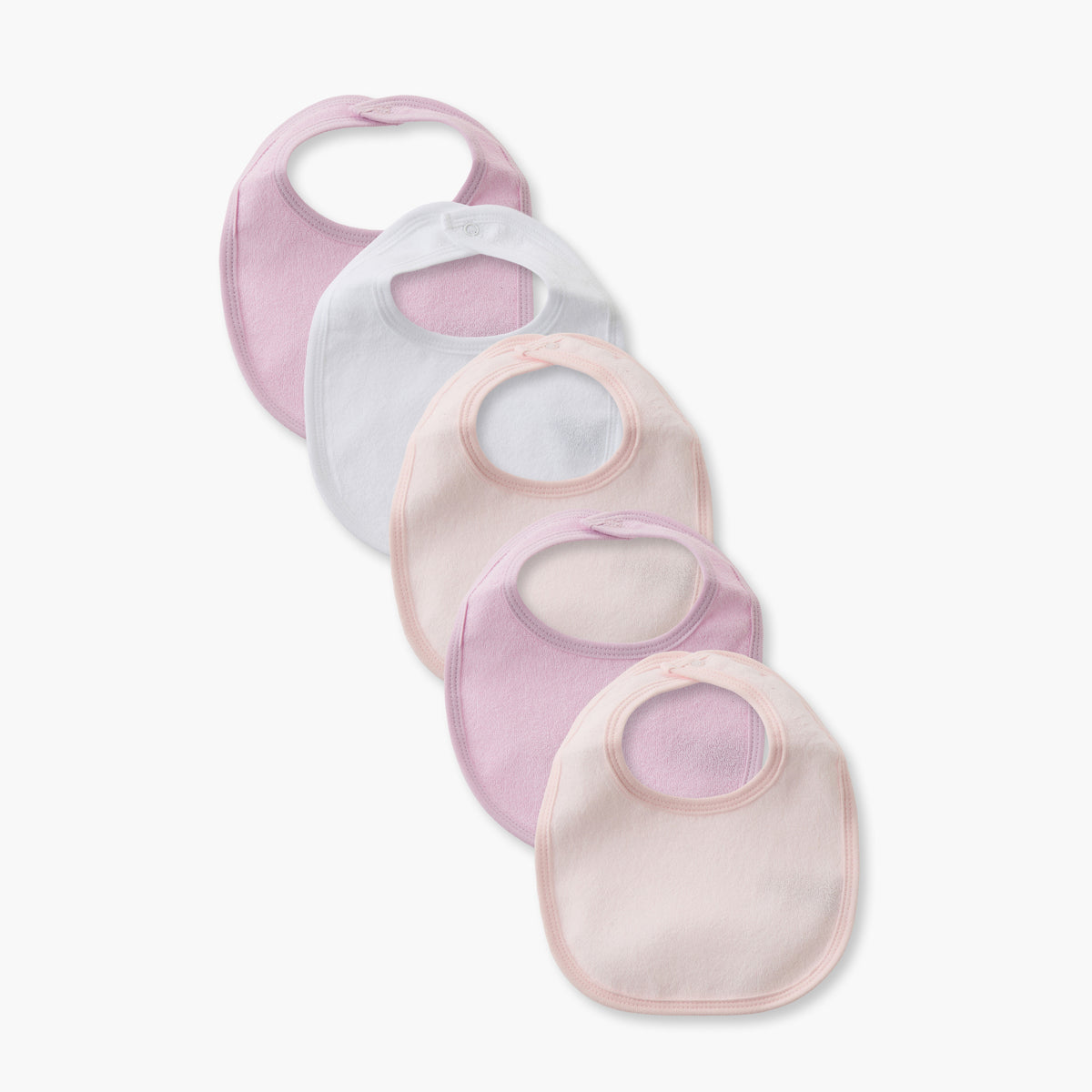 Pack of 5 Juniors Baby Bib with Snap Button Closure