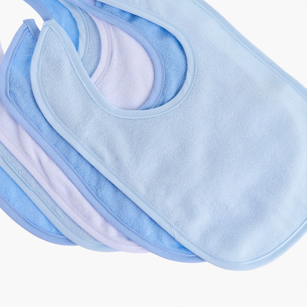 Juniors Solid Terry Bib with Hook and Loop Closure - Set of 5