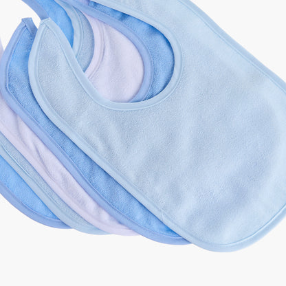 Juniors Solid Terry Bib with Hook and Loop Closure - Set of 5